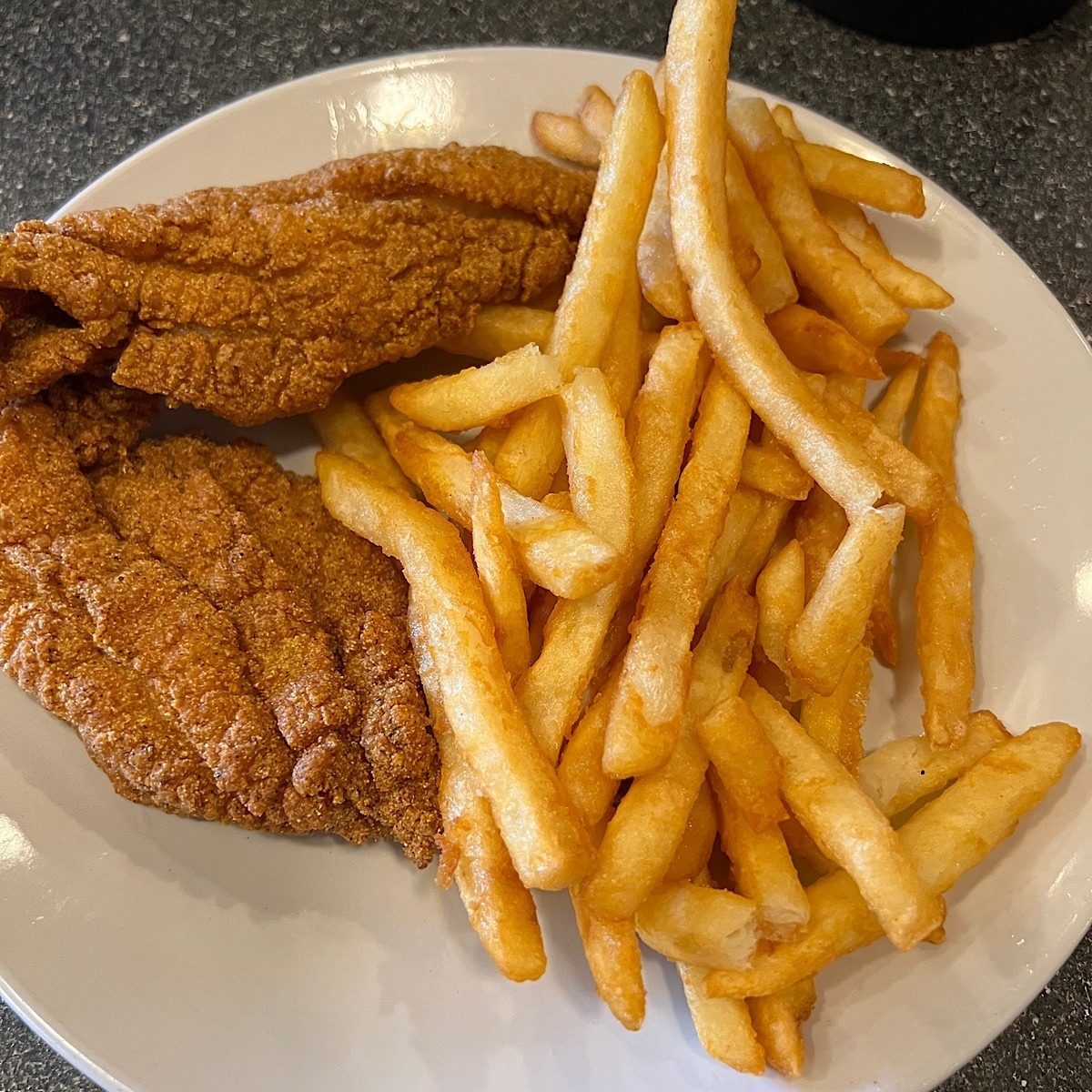 2 Catfish Fillets & Fries.
