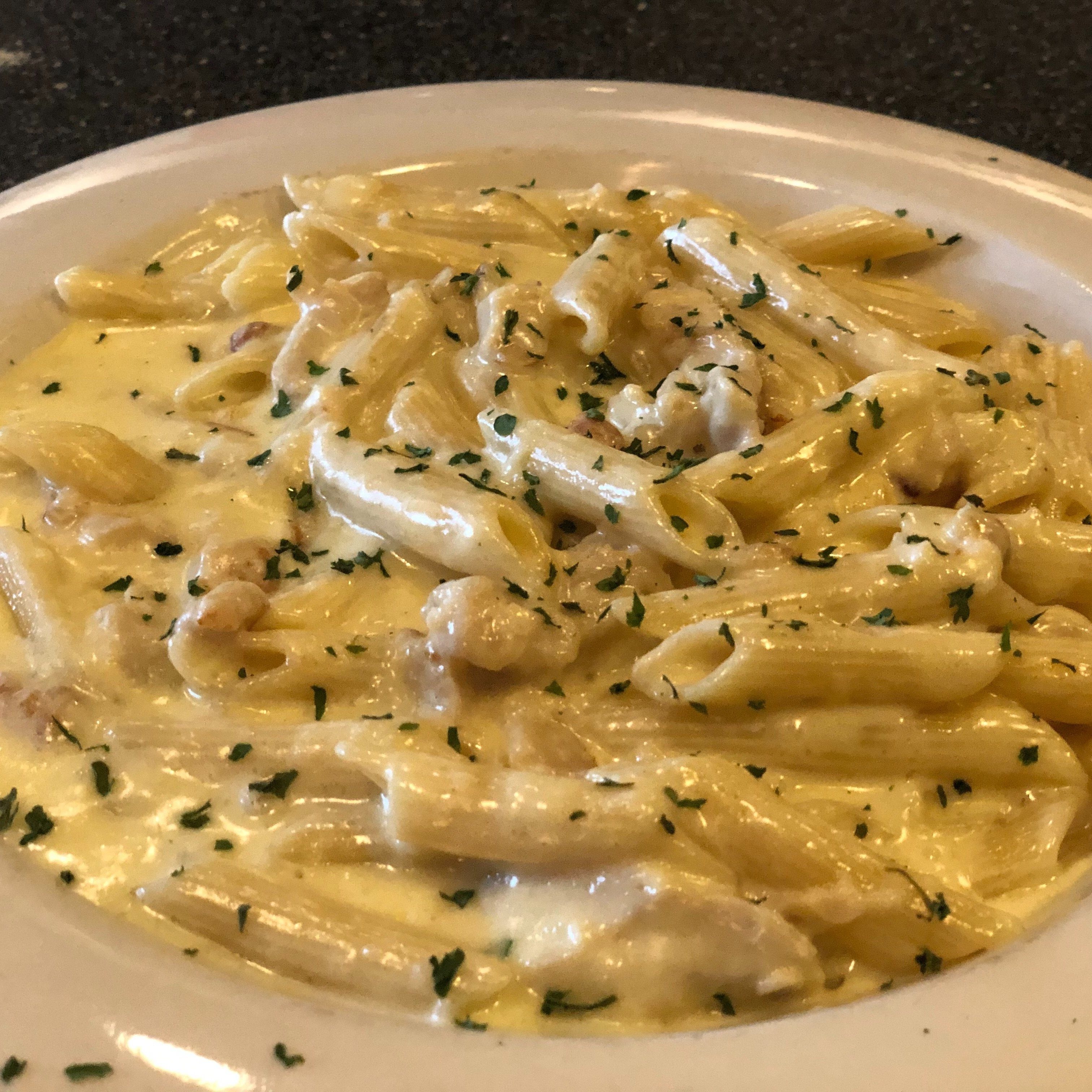 Chicken Alfredo Pasta.