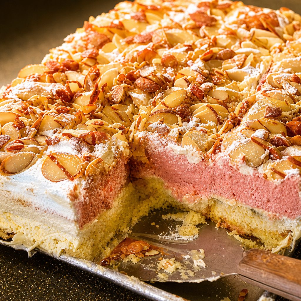Strawberry Banana Pudding Cake.