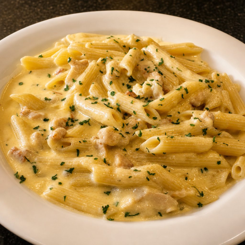 Chicken Alfredo Pasta.