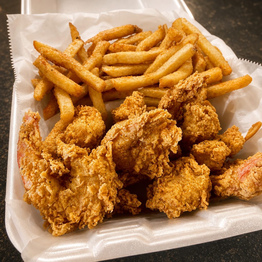 6 Whole Wings & Fries.
