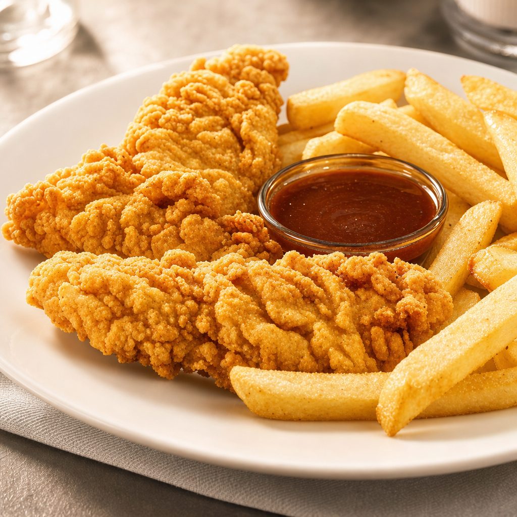 Kids Chicken Tenders & Fries.
