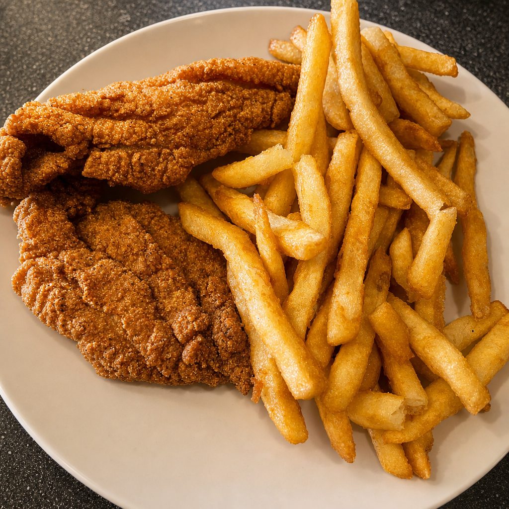 2 Catfish Fillets & Fries.