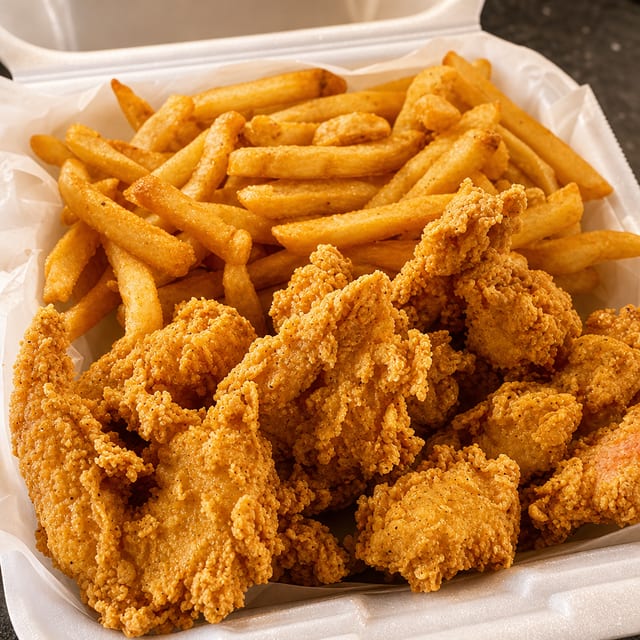 6 Whole Wings & Fries.