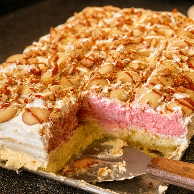 Strawberry Banana Pudding Cake.
